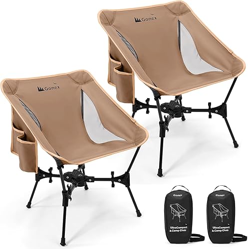 Gonex Silla de camping portátil, ultraligera y compacta de 5 generación, silla plegable y ligera para campamento al aire libre, senderismo, playa,