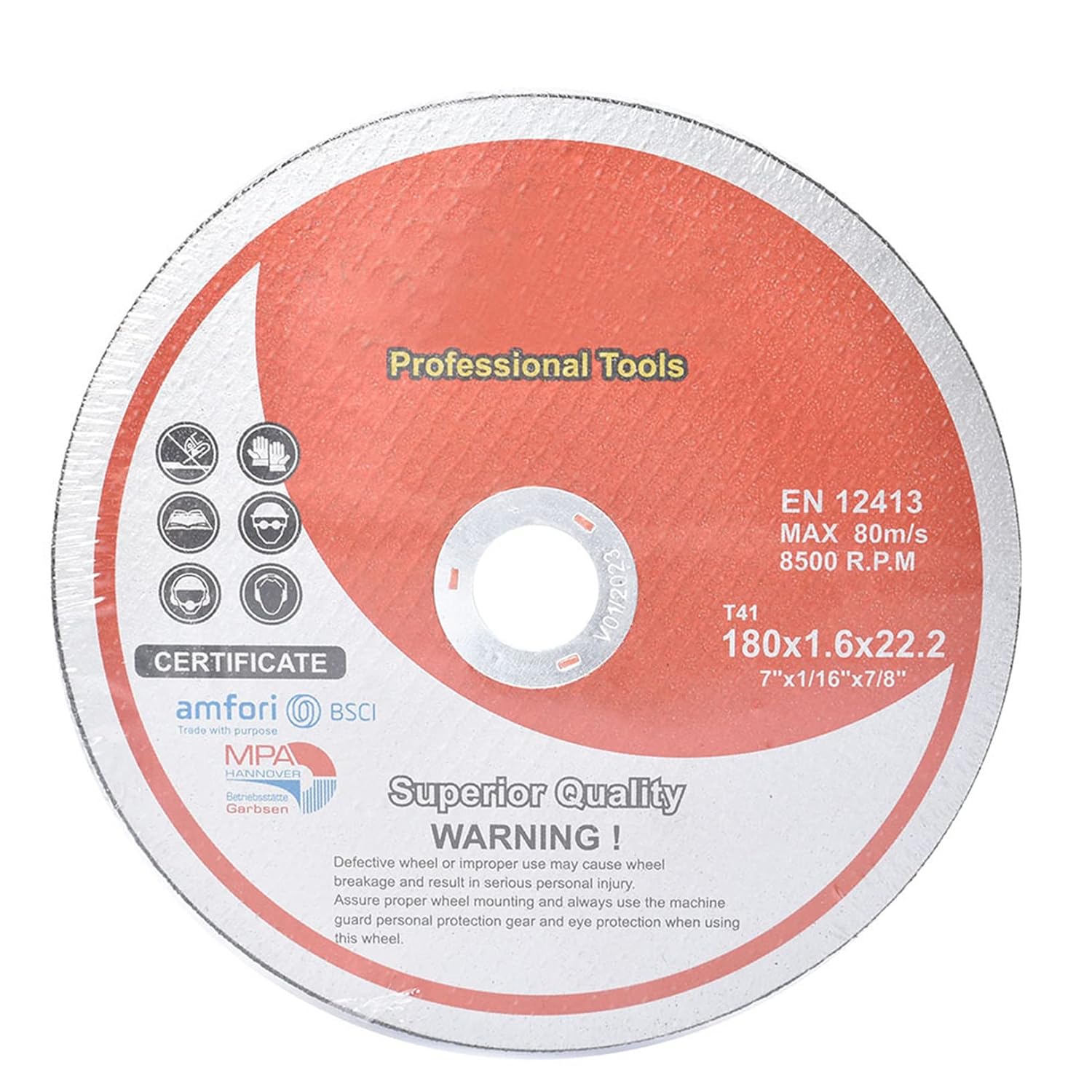 100 PCS Cut-Off Wheels, 7 in Metal and Stainless Steel Cutting Wheel, 1/16 in Thin Metal Cutting Disc for Angle Grinder 8,500 RPM