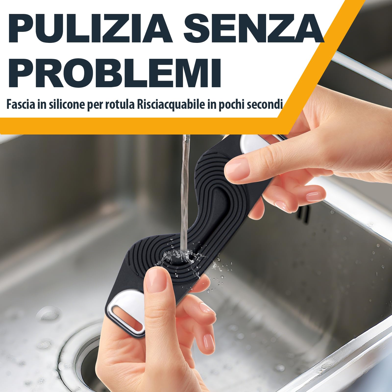 Ginocchiera Rotulea Regolabile Antiscivolo, Fascia di Supporto Tendine Rotuleo per Tendinite, Ginocchio del Saltatore, Corsa Basket Squat, 1 Pezzo con 2 Fasce Intercambiabili Adulti Adolescenti