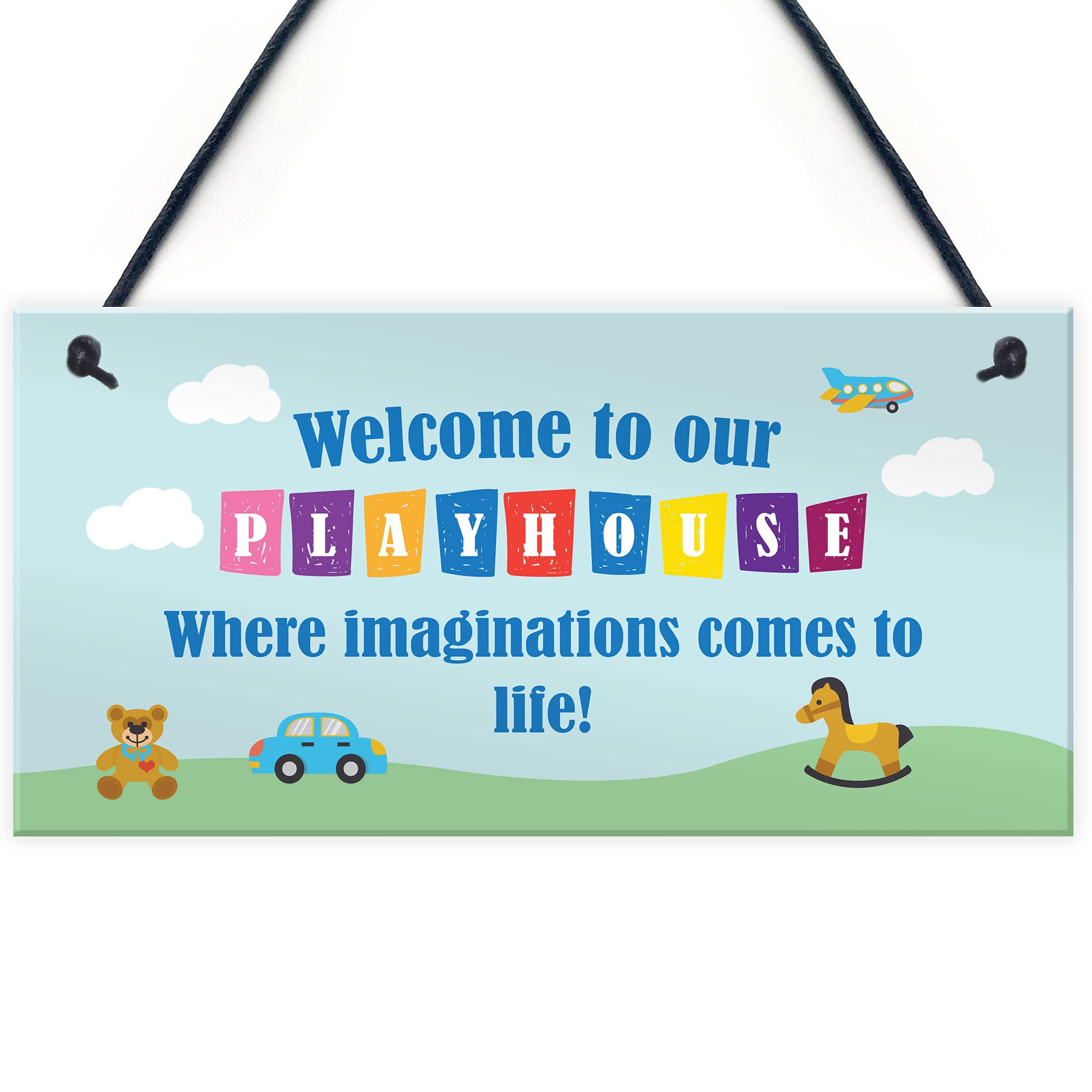 Welcome To Our Playhouse Sign Garden PLAYROOM Plaque Daughter Son Gift