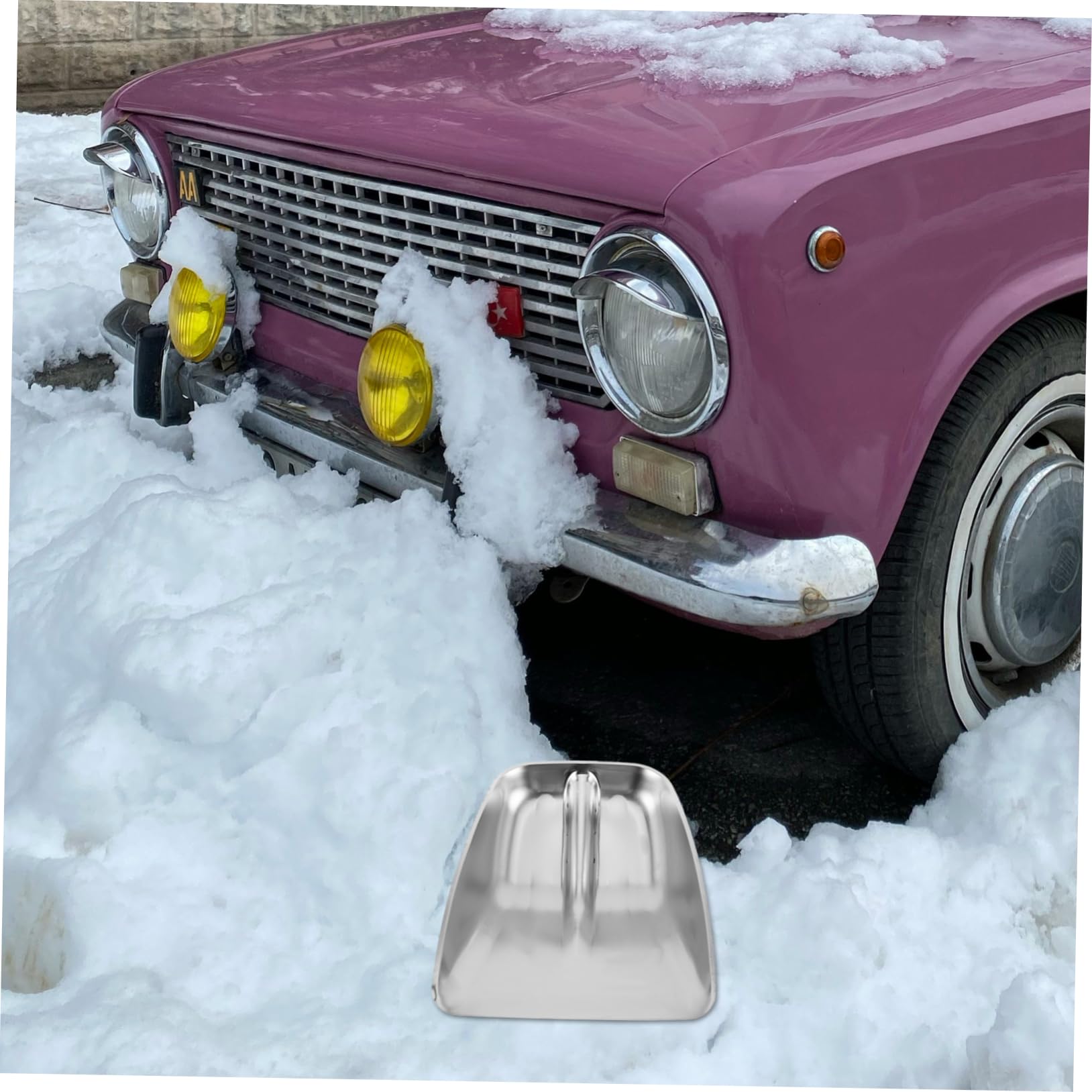 Testa Pala da Neve in Acciaio Inox Argentato Resistente | Agricoltura e Gestione Cereali, Design Efficiente, Ricambio per Spinta Neve