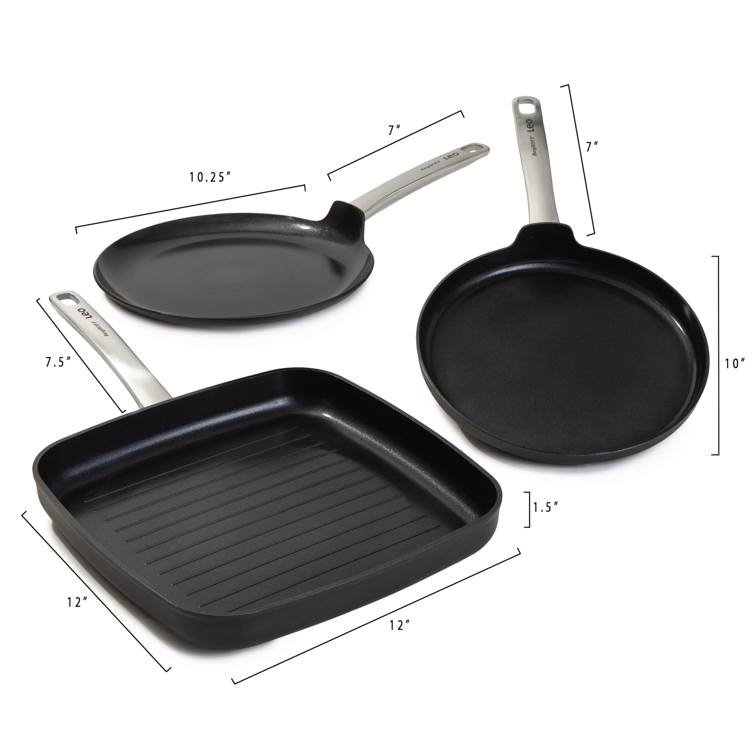 Berghoff Graphite nieprzywierająca patelnia grillowa, 28 cm
