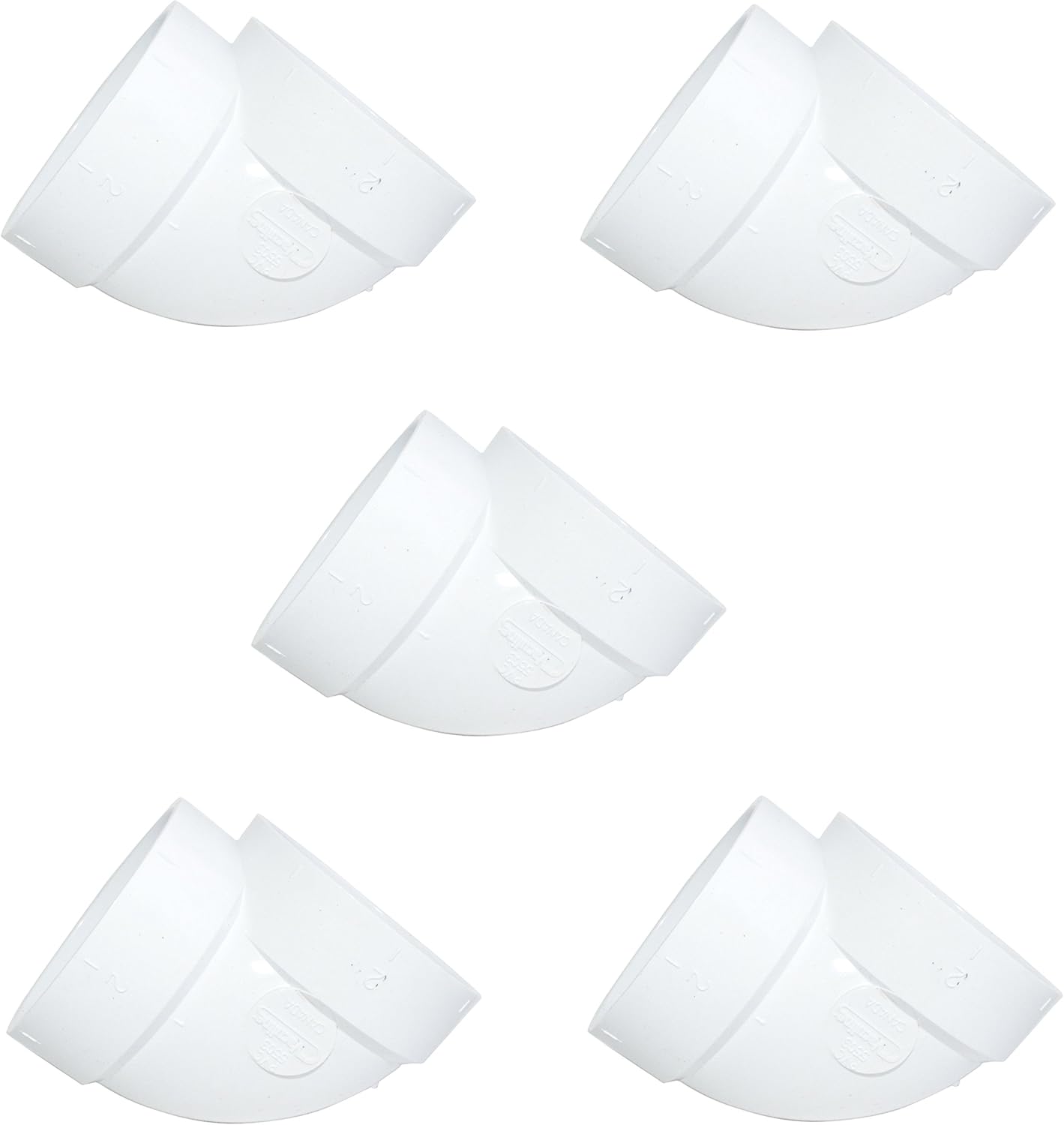 ZVac Central Vacuum Pipe Fittings Short 5pk Short 90 Degree for Replacement