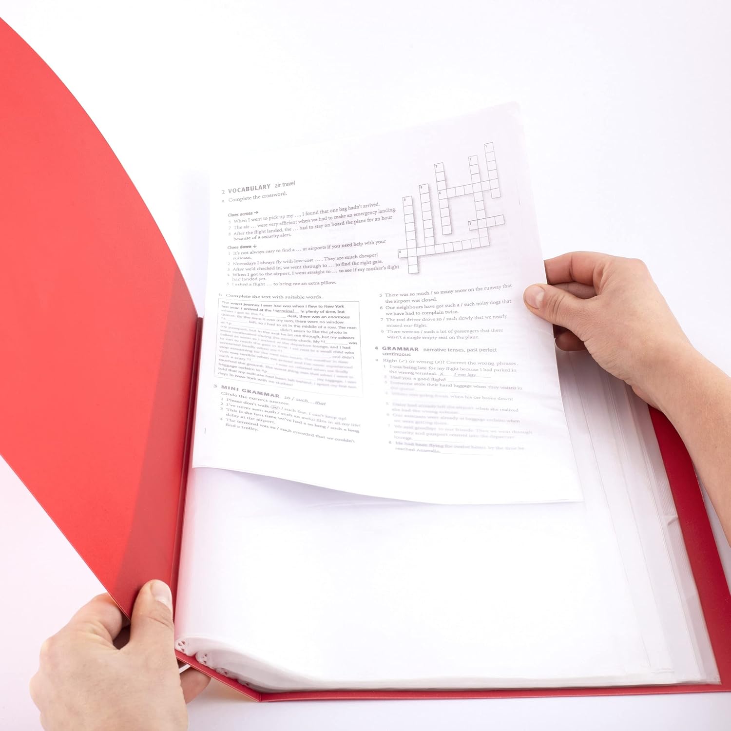 D.RECT Display Book PP A4, 60 Sleeves, Display Folder, Solid, Presentation Folder, Offer Folder, Red