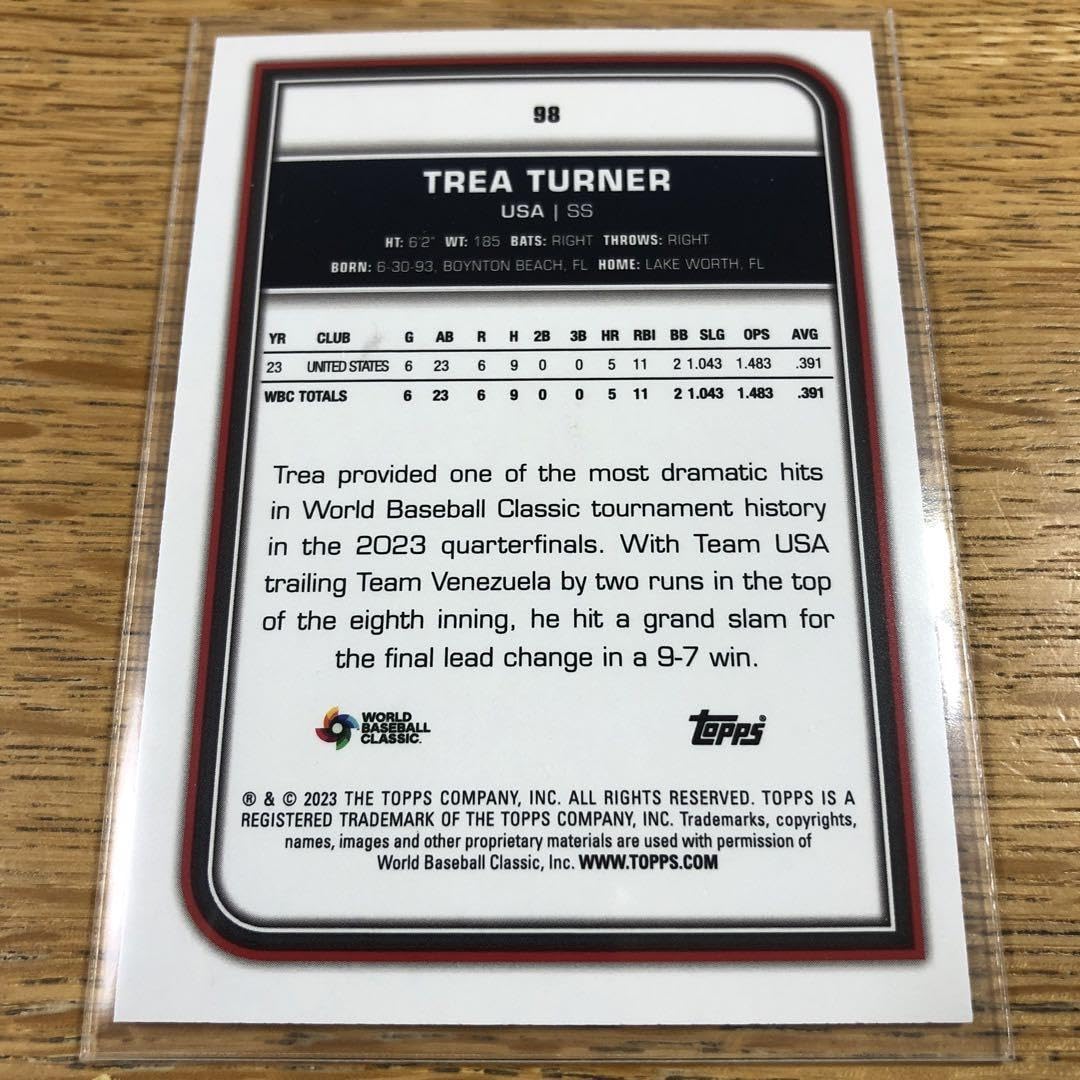 Amazon.co.jp: Trea Turner トレイ・ターナー 99枚限定 2023 Topps WBC