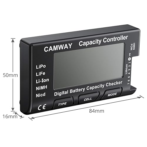Miniatura 6 de CAMWAY Probador de capacidad de batería digital RC Cellmeter Lipo Probador de batería LCD Controlador de comprobador de batería para LiPo Life