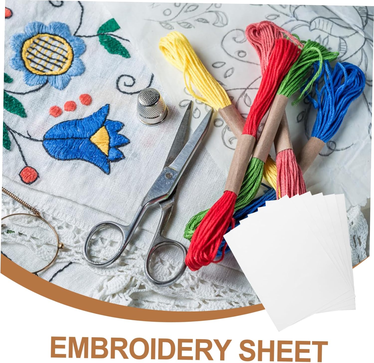 Gadpiparty 6Pcs Water Soluble Embroidery Adhesive Stabilizer for DIY Sewing for Shirts Bags Hats and Various Fabrics
