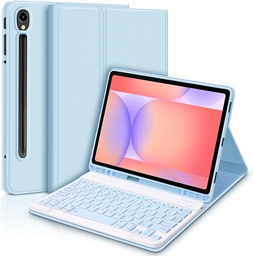 Miniatura 9 de GOKOCO para Samsung Galaxy Tab S10 Lite/S10 FE/S9 FE 10.9"/Tab S9 11" Funda para Teclado, Funda Magnética Desmontable Inalámbrica Bluetooth