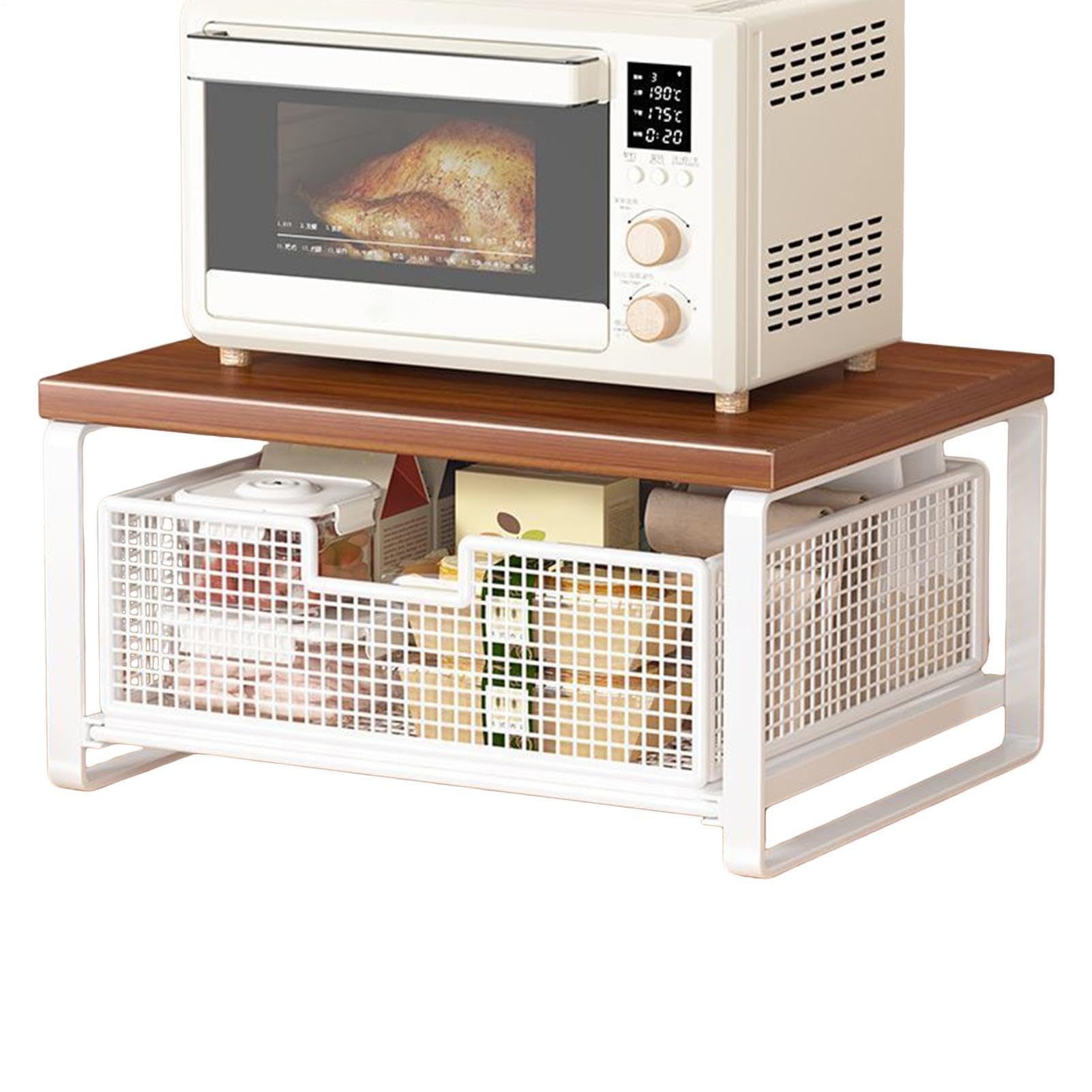 Scrivania per Stampante Organizer a 2 Ripiani | Scrivania con Contenitore per Ufficio per Forno Tostapane, Cucina, Casa, Scuola, Studio