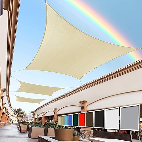 Royal Shade Toldo cuadrado beige de 12 x 12 pies para patio al aire libre, toldo de tela para patio al aire libre, RSTAPS12 UPF50+ 95% de bloqueo
