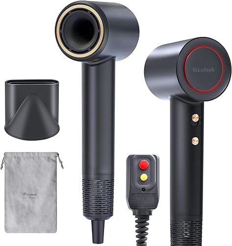 Secador de pelo de alta velocidad, 110,000 rpm, secador de iones negativos a 656.2 ft para cabello sin encrespamiento y brillo definitivo, control