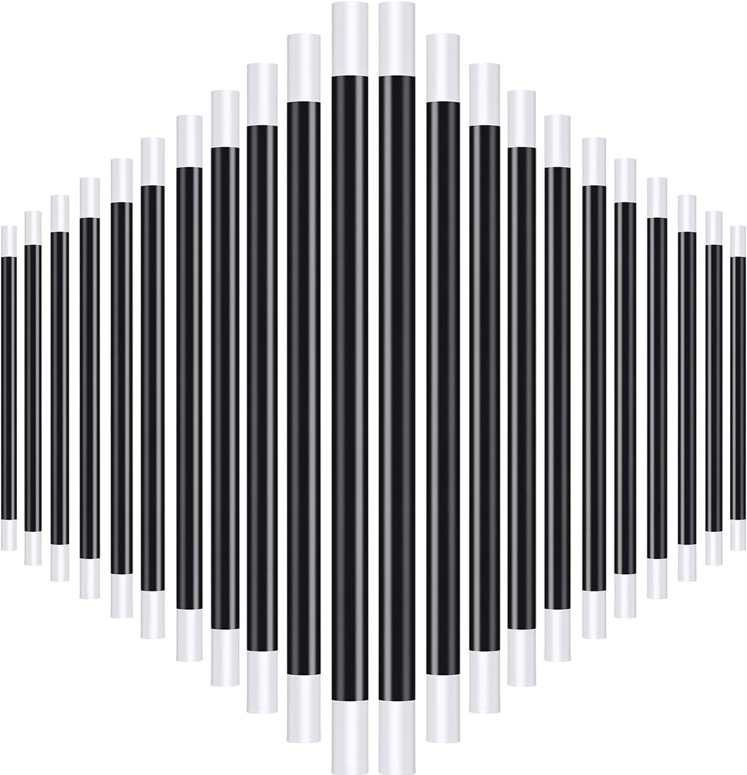 Gejoy 12 Pcs 10 Inches Plastic Magic Wand Black and White Spell Casting Stick Magician Wand for Witch Magician Costume, Halloween Party Favors, Birthday Games Kit