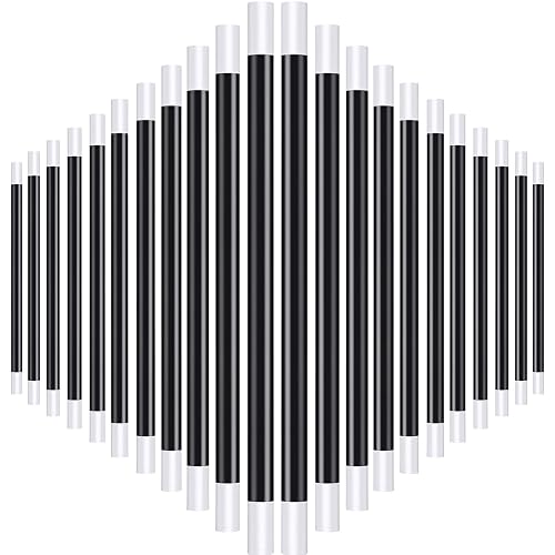 12 Pcs 10 Inches Plastic Magic Wand Black and White
