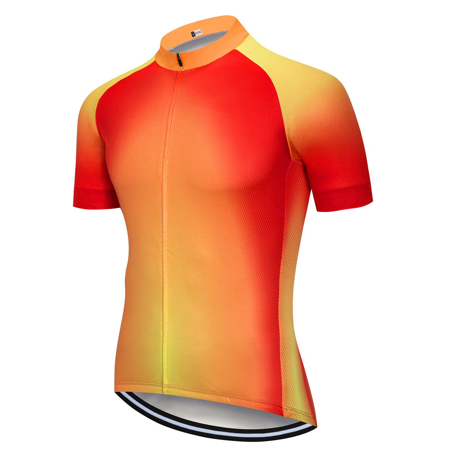 Mens Cycling Jersey Shirt Short Sleeve Bike Jersey Riding Tops Outdoor Cycling Clothing Orange