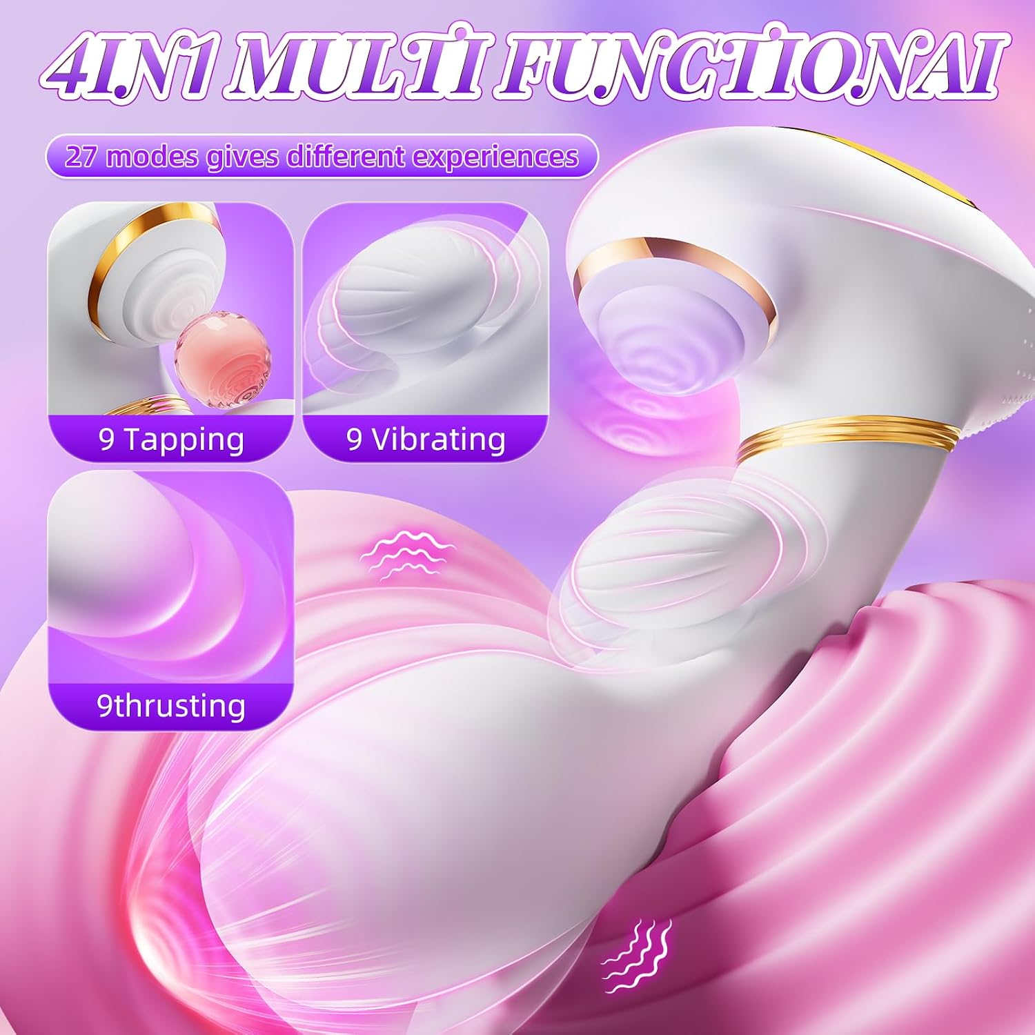 Vibrator Thrusting Vibrators Sex toys-Womens Sex Toys G-Spot Swinging Vibrators with 9 Tapping & Thrusting & Vibrating Heating Modes for Vagina Clit, for couples, also suitable as adult toys for women