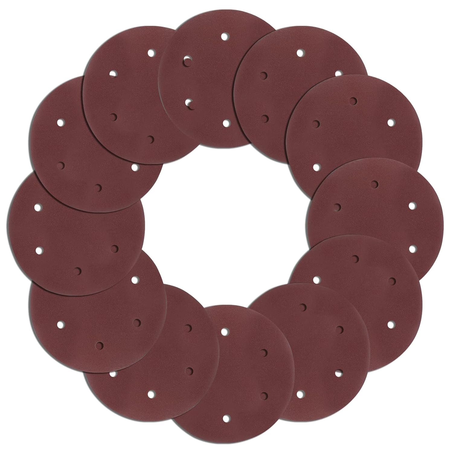 Waziaqoc 30PCS 9 Inch Sanding Discs (120 Grit), 6Hole HookandLoop