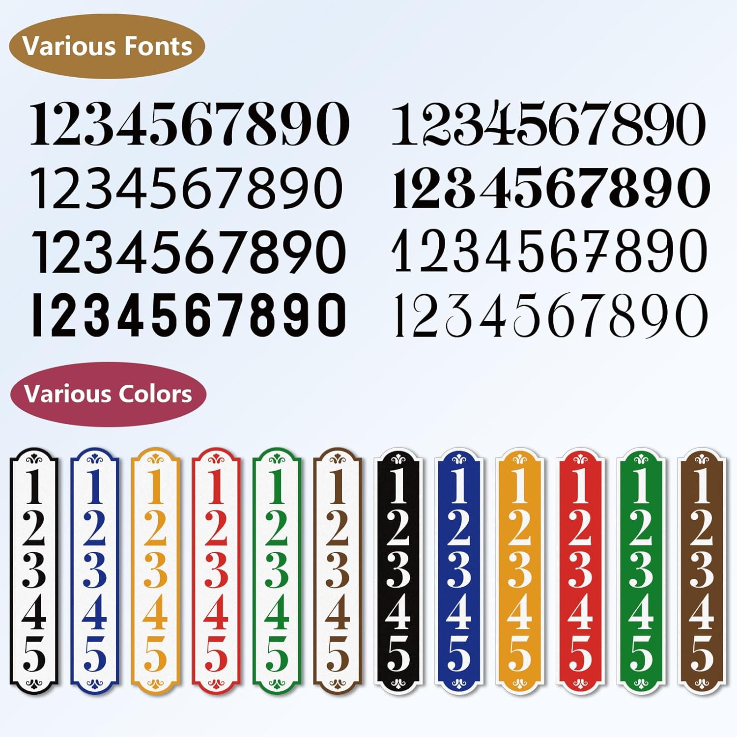 Hanging House Address Signs, Mailbox Post Signs, Custom House Numbers, Mailbox Numbers for Outside, Double Sided Address Plaque, Optional Reflective, Horizontal or Vertical (A02)