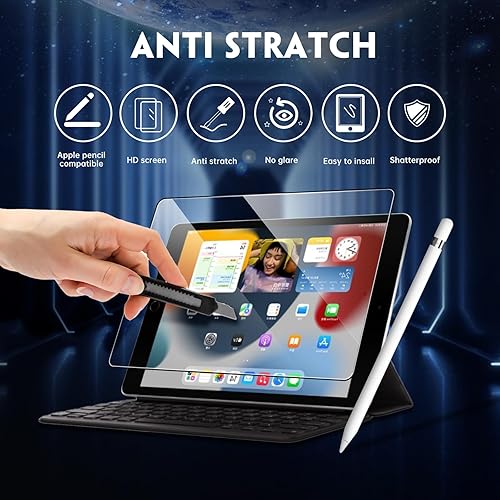 Miniatura 2 de Paquete de 2 protectores de pantalla compatibles con iPad de 6 5 generación de 9.7 pulgadas, protector de película de vidrio templado para iPad de