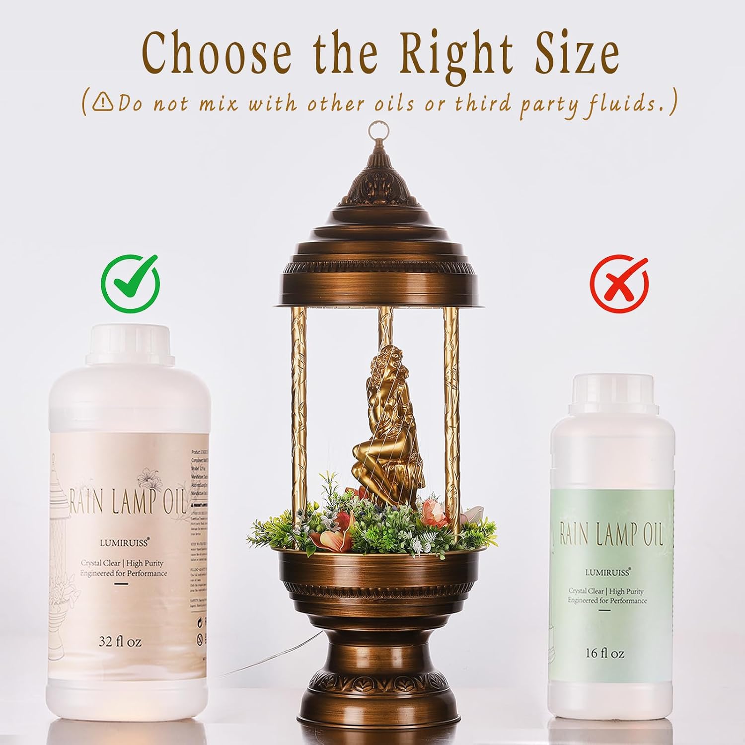 Rain Oil Lamp Oil Refill, 32oz Premium Clear Lamp Oil, Low Evaporation & Non-Flammable Formula, Designed Rain Lamps, Smooth Flow & Motor-Safe Performance