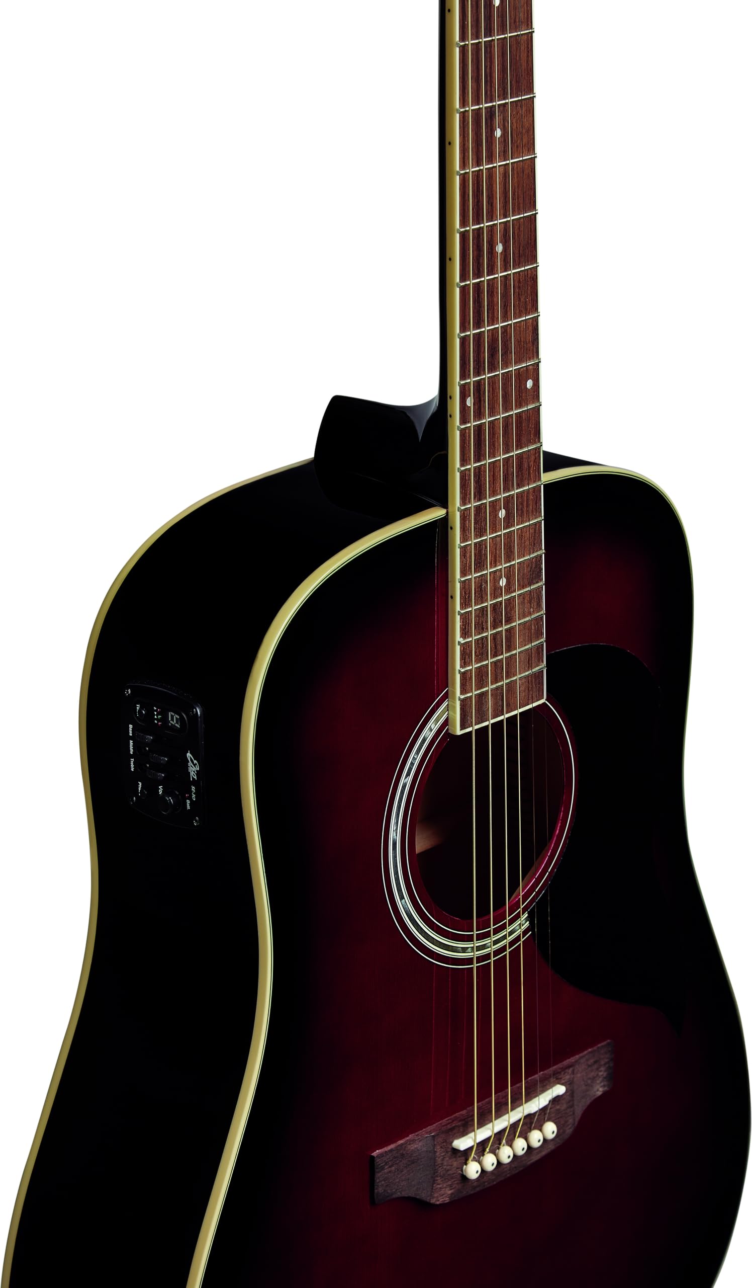 Eko GUITARS RANGER 6 EQ Red Sunburst Chitarra Acustica Equalizzatore Top Abete Fasce Fondo Tiglio Tastiera Roupanà 20 Tasti