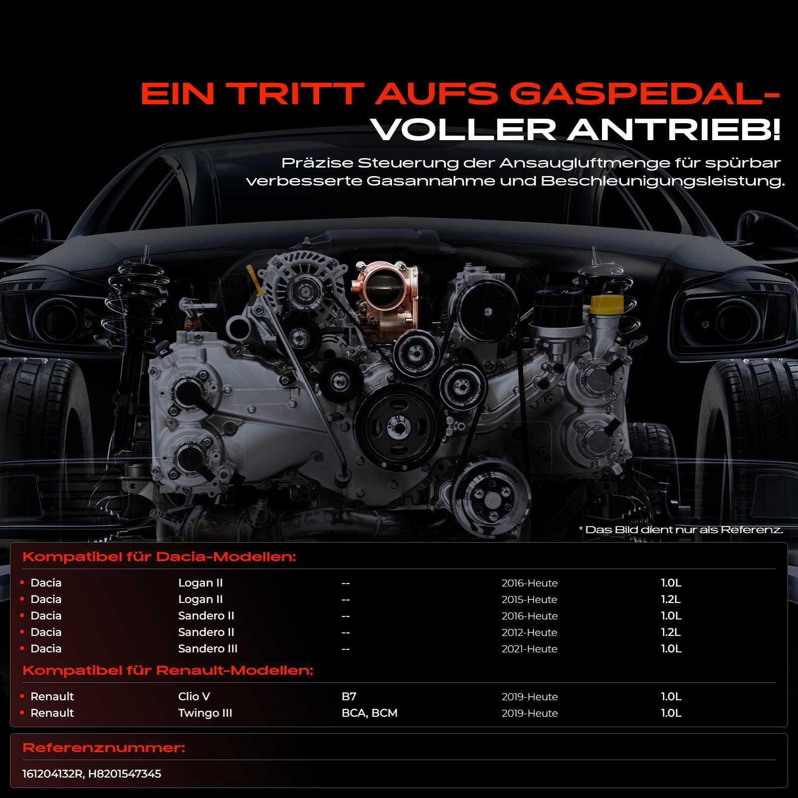 Frankberg Papillon des gaz Collecteur de papillon des gaz 161204132R | Compatible avec: Logan MCV II, S.a.n.d.e.r.o II B8, S.a.n.d.e.r.o III, Twingo III BCA BCM, Clio V B7