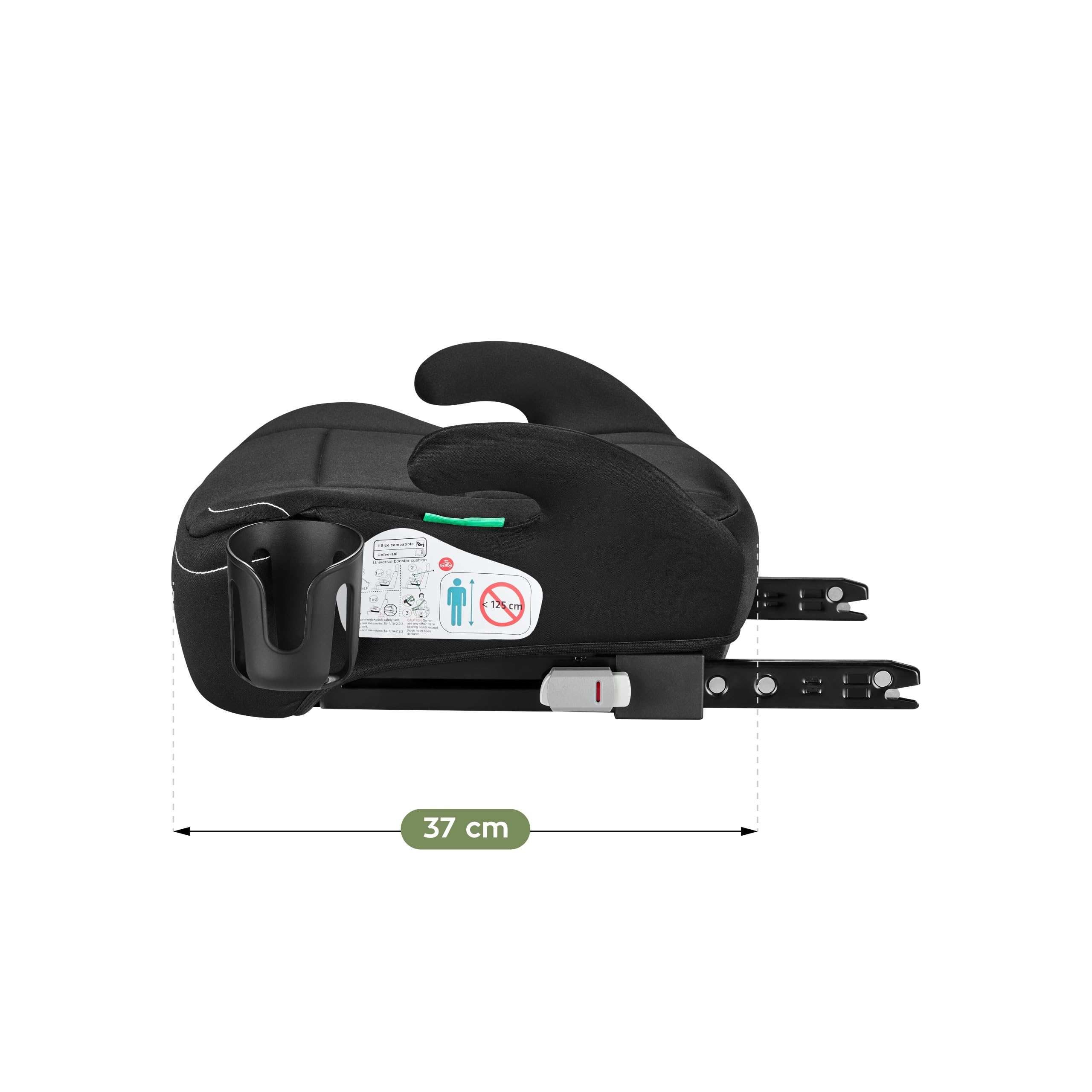 Tulano Cabby 30 fotelik dziecięcy 125-150 cm, rozmiar i-ECE R129/03-15-36 kg, fotelik samochodowy dla dzieci z ISOFIX, ultra miękki, ergonomiczny, uchwyt na napoje, nadaje się do prania, dla 6/12 lat