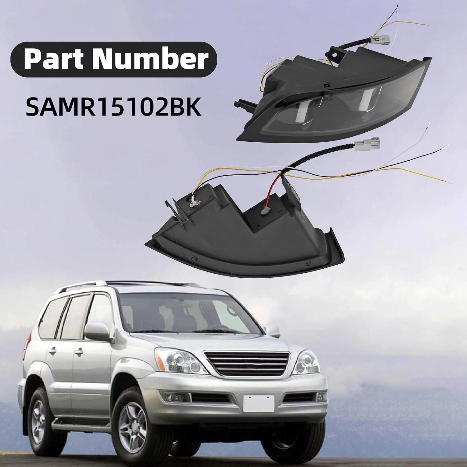 Fog Lights Assembly LED Fits For Lexus GX470 2003-2009 4.7L V8 Daytime Running Lights LH RH Left Right SAMR15102BK