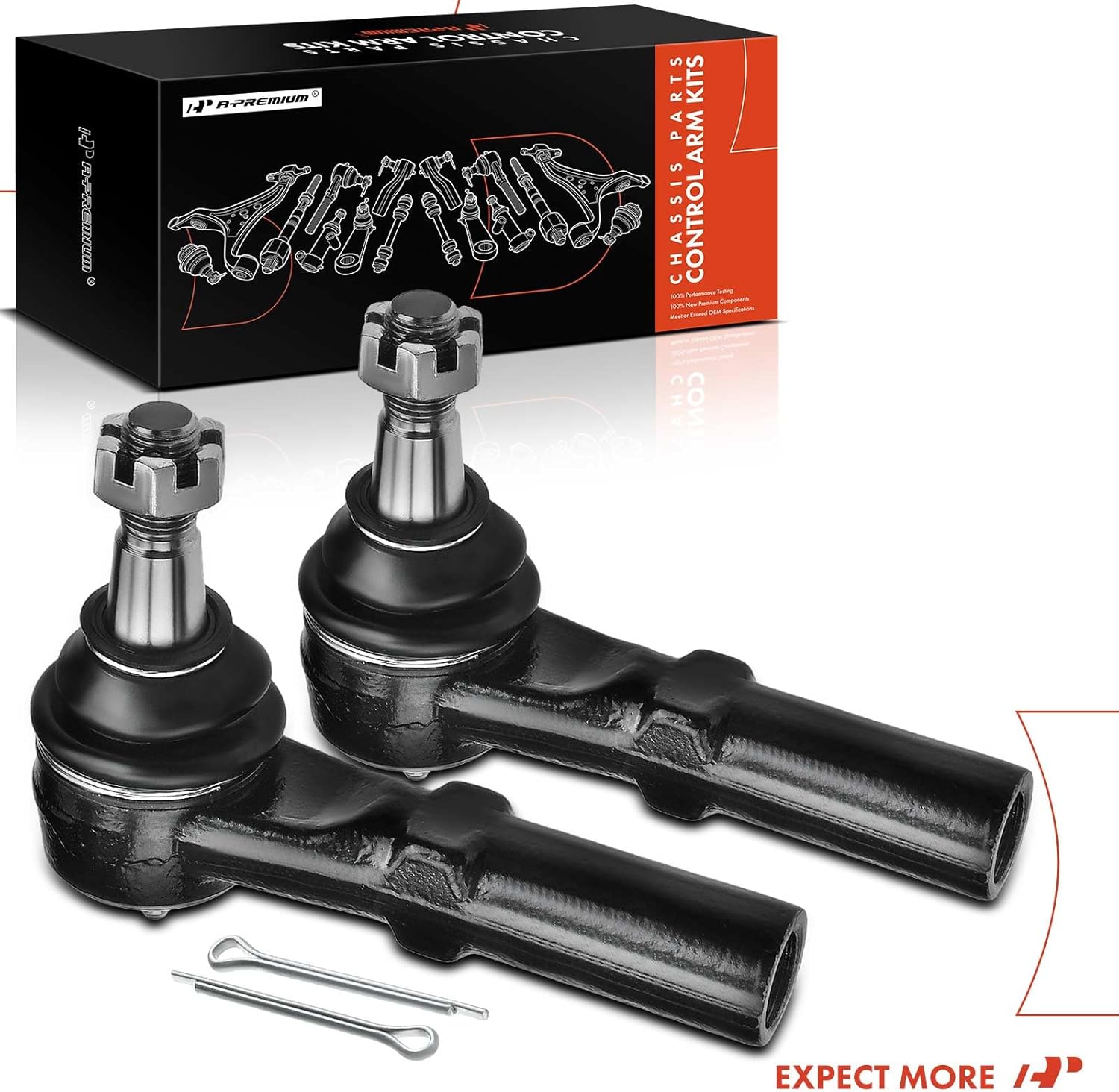 A-Premium 2 x Front Outer Tie Rod Ends, Compatible with Dodge Ram 1500 2002-2008, Ram 2500 2003-2010, Ram 3500 2003-2010