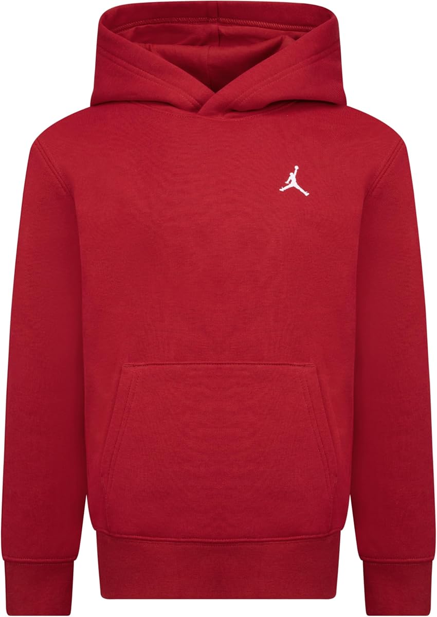 Jordan Big Kids' Brooklyn Fleece Pullover Hoodie (95D232-R78, Gym Red)