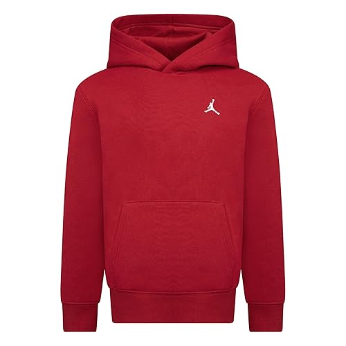 Jordan Big Kids' Brooklyn Fleece Pullover Hoodie (95D232-R78, Gym Red)