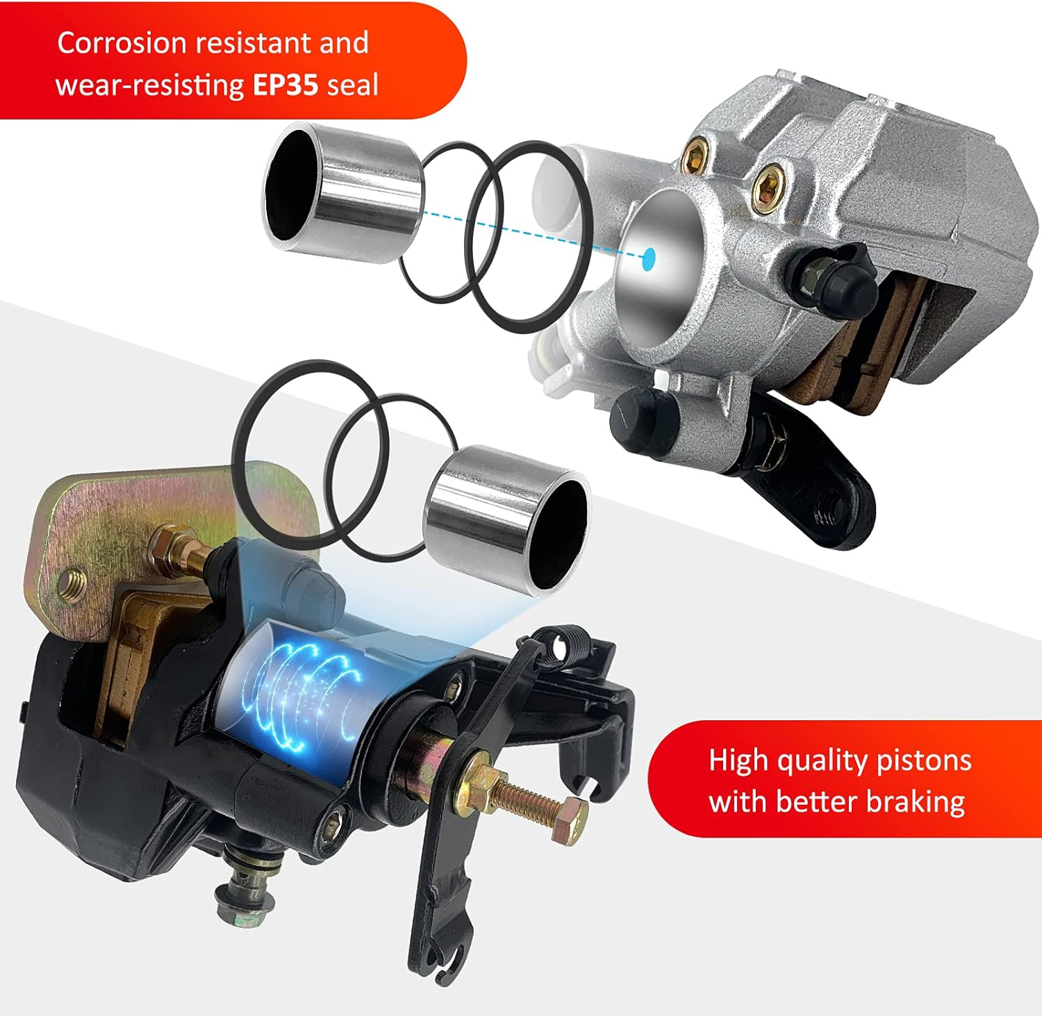 Front & Rear Brake Calipers for Honda TRX400EX TRX400X 2005-2014