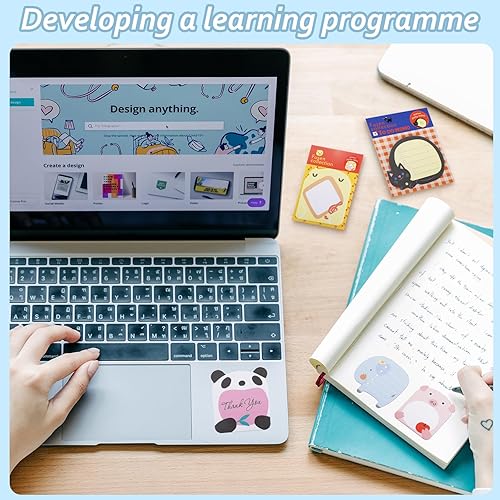 Miniatura 4 de Notas adhesivas, notas adhesivas autoadhesivas con forma extraíble – 14 blocs – 100 hojas, 6 notas en forma de bloc – 20 hojas, 8 blocs de notas de