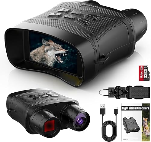 QUTOGO Binoculares de visión nocturna 4K, gafas de visión nocturna para adultos, visión nocturna infrarroja digital que puede guardar fotos y videos