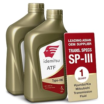 Idemitsu ATF Type HK SP-III Automatic Transmission Fluid for Hyundai/Kia 1 Quart, Pack of 2 - Grey | Enhanced Efficiency and Durability | Part Number 30040097-75000C020