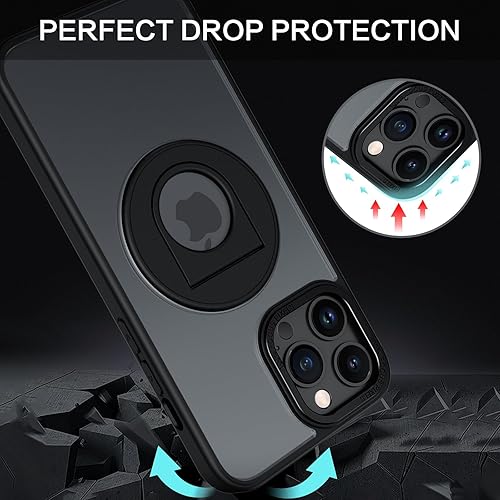 Miniatura 2 de BENTOBEN Funda para iPhone 13 Pro Max con soporte de anillo, iPhone 13 Pro Max compatible con MagSafe, funda protectora translúcida mate a prueba de