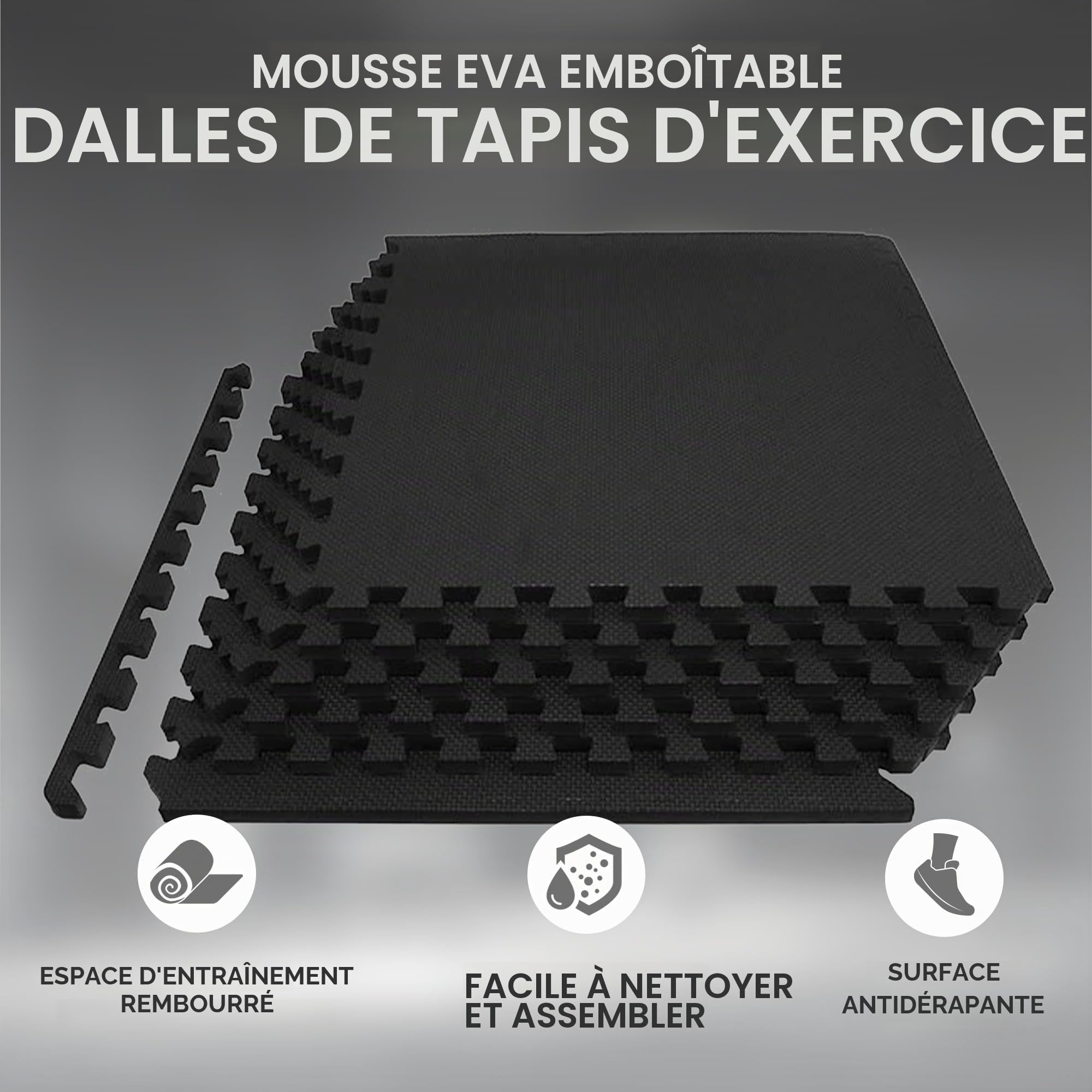 BalanceFrom Tapis d'exercice puzzle avec dalles emboîtables en mousse EVA de haute qualité