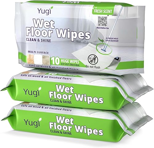 Almohadillas húmedas Yugi XL para limpieza de suelos recambios de toallitas desechables para madera azulejos superficies de vinilo para palillo de