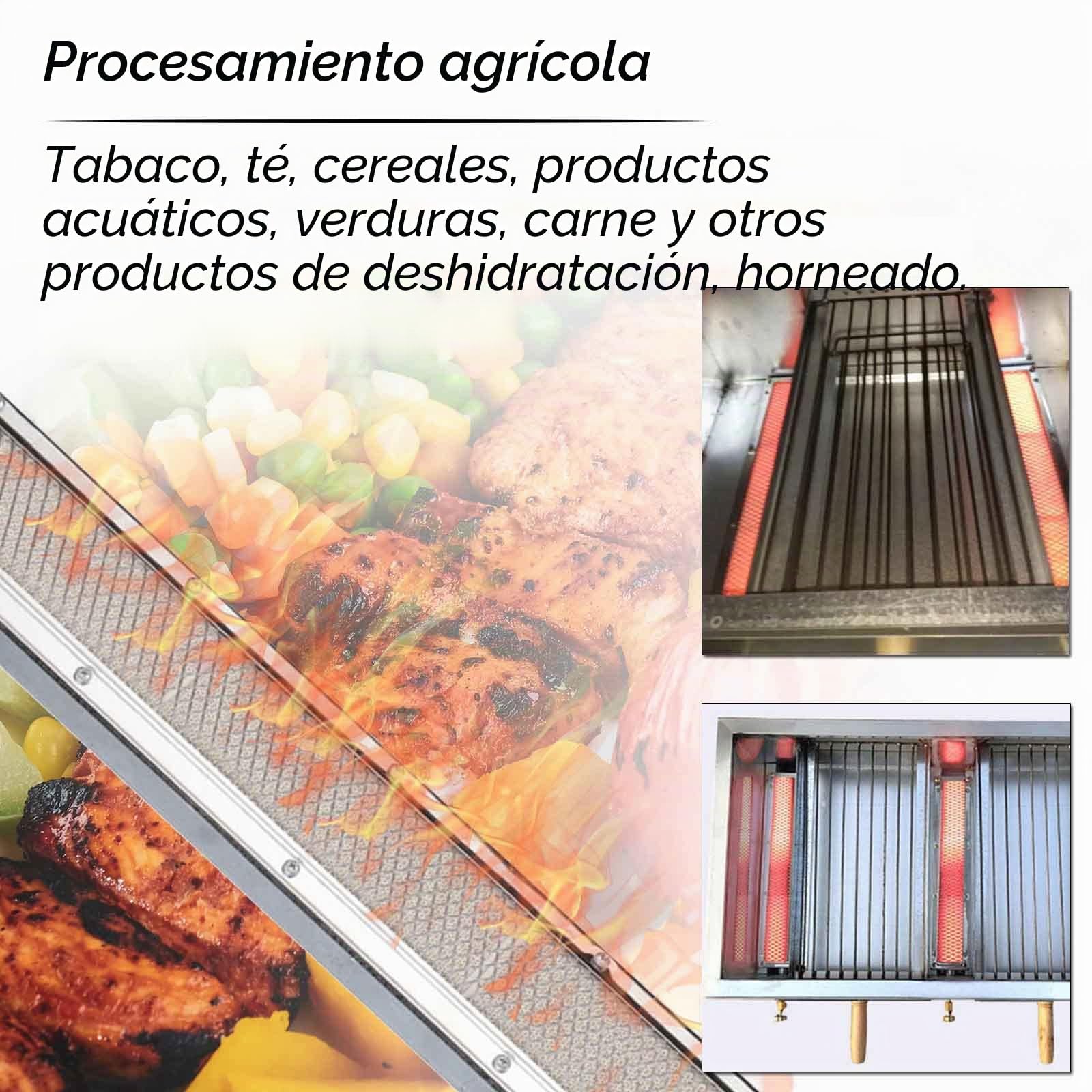 Barbacoa de infrarrojos lateral quemador de gas, quemador de gas, parrilla de gas, elemento calefactor de cerámica, para cocinar, asar, camping, 57 x 9,5 cm