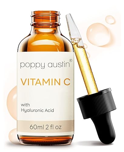 Miniatura 1 de Poppy Austin Suero facial de vitamina C con ácido hialurónico de 1 oz, suero facial vitamina C, vitamina C para suero facial para mujeres, aceite de