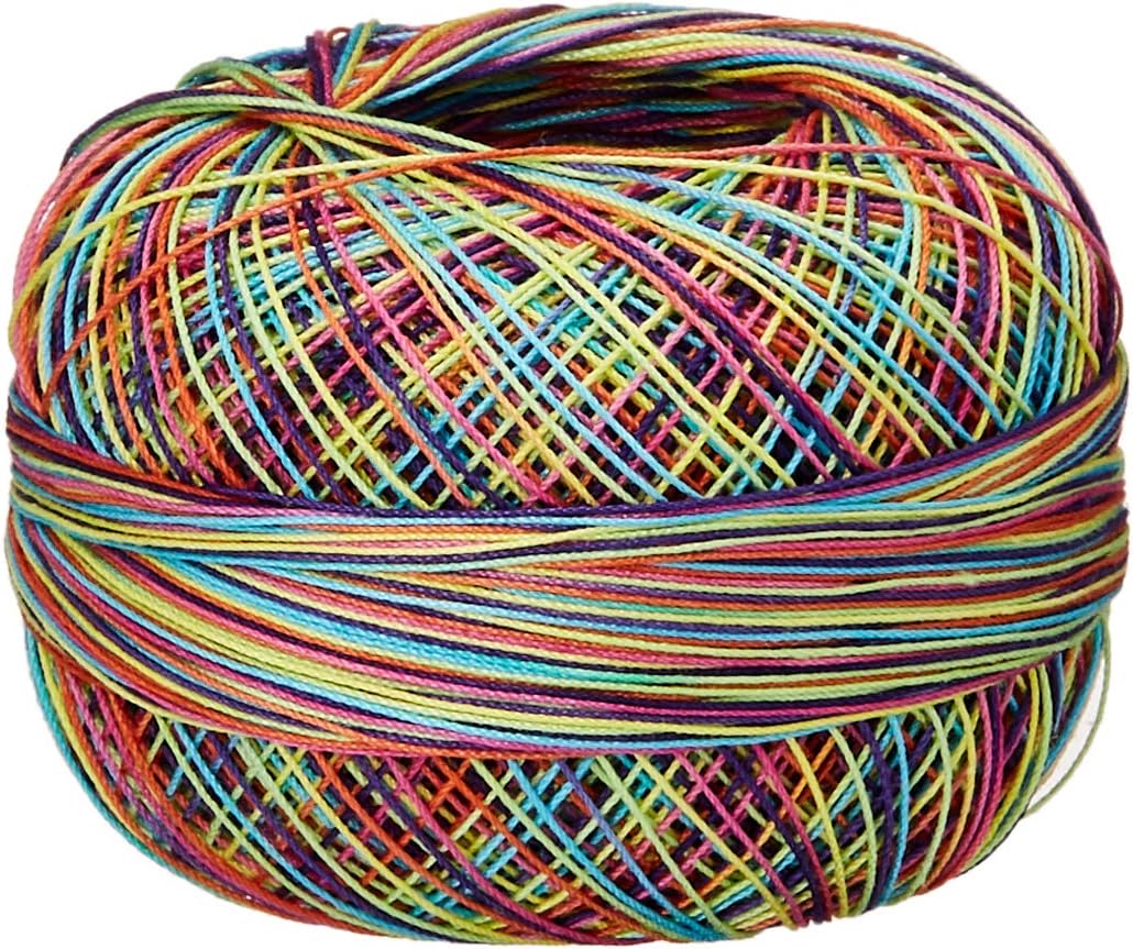 Lizbeth Size 80 HH80 Cotton Thread 184 yds 10 Grams, Rainbow Splash