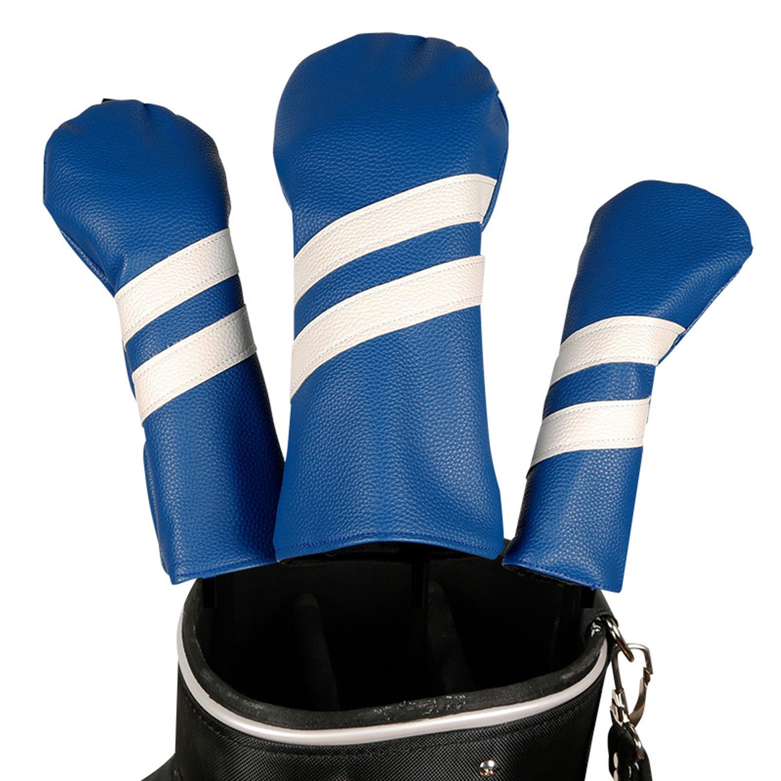 Juego de Fundas para Palos de Golf, 3 Fundas de Cuero PU para Driver, Madera híbrida