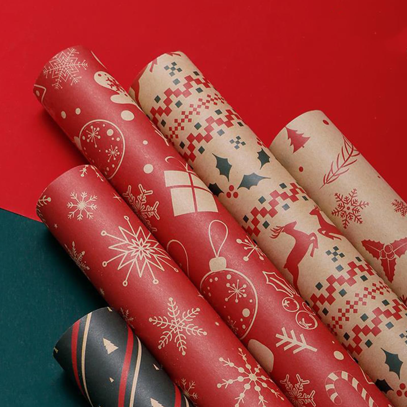 Papier do Pakowania Świąteczny 5 Sztuk Świątecznego Papieru do Pakowania