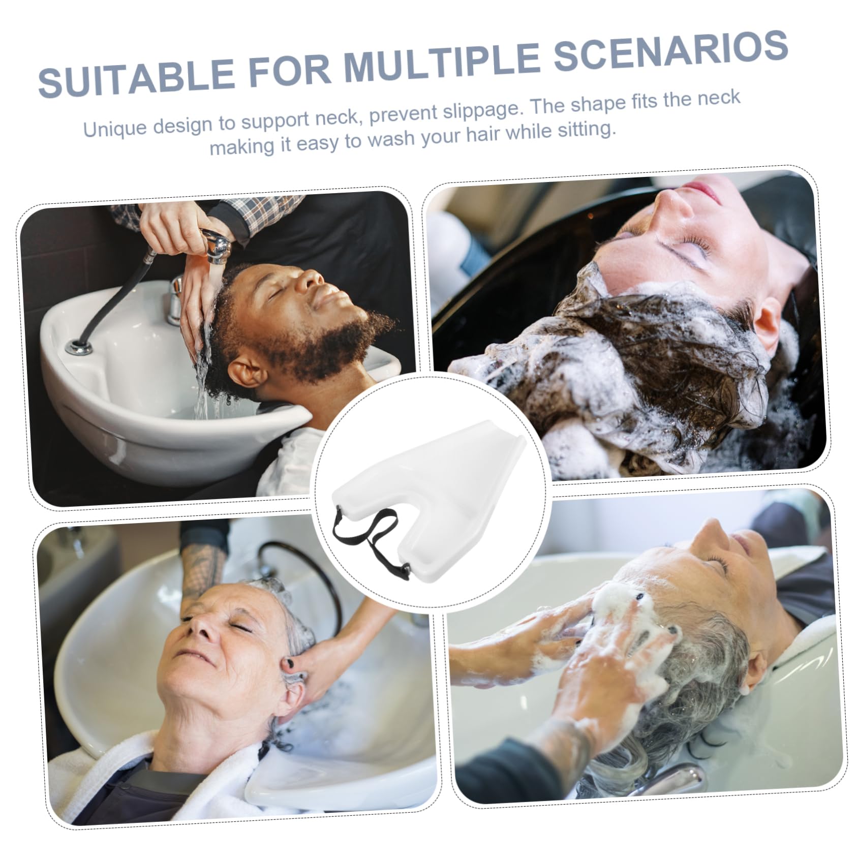 Didiseaon Portable Shampoo Rinse Tray Ergonomic Hair Washing Basin with Neck Rest for Home and Salon Use Durable Plastic Hair Washing Tool Random Style