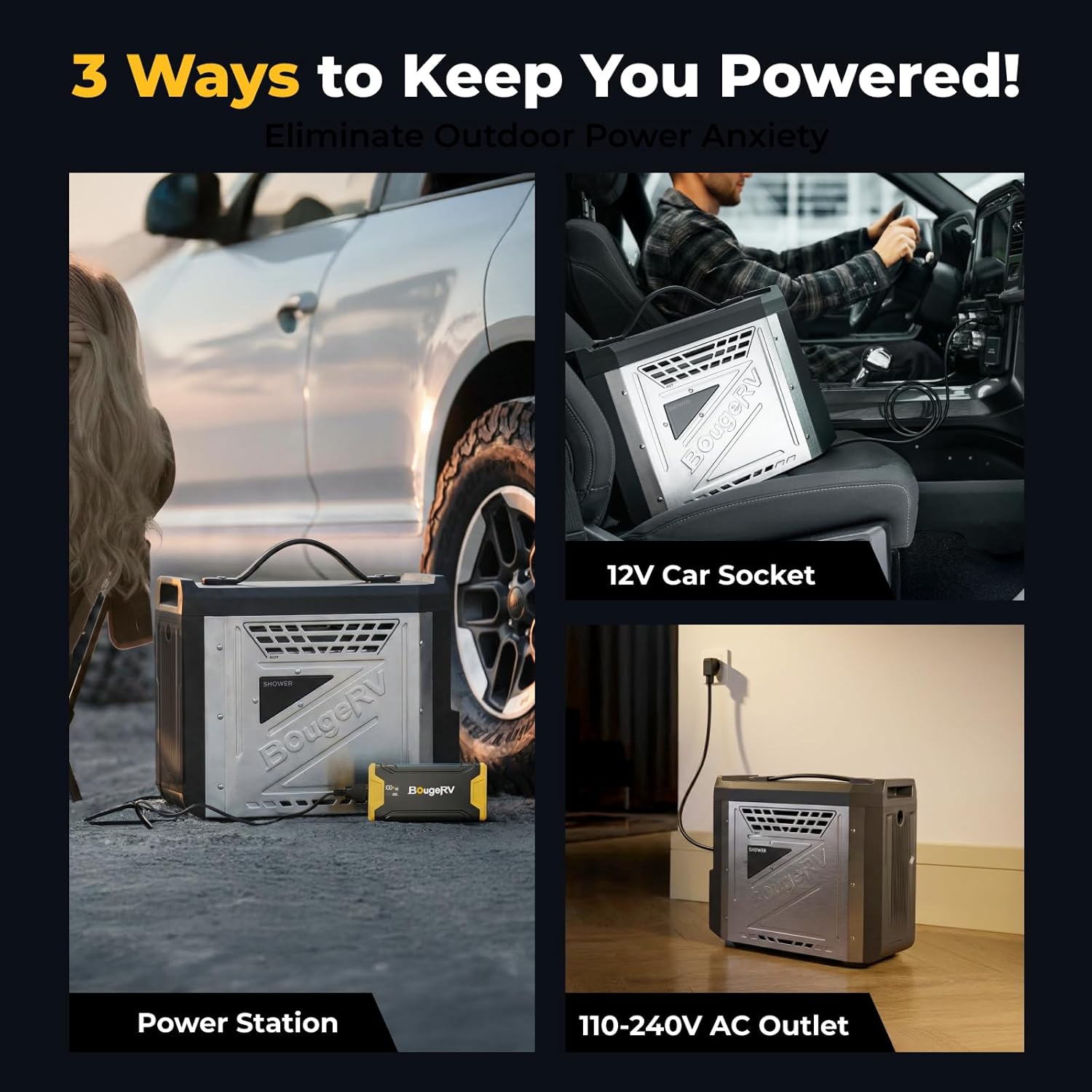 BougeRV Upgraded Portable Propane Water Heater, Hot Water Heater w/Built-in battery for Showering & Cleaning, Camping Water Heater w/Water Pump & Showerhead, Overheating Protection, Outdoor Use