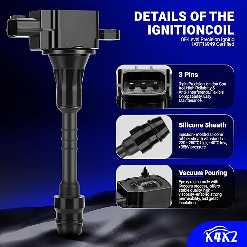 Vista 153 de Paquetes de bobina de encendido UF549 y bujía de iridio doble 9029, para Nissan Altima Versa Sentra Rogue Cube NV200 Pathfinder Infiniti FX50 M56