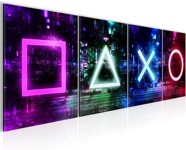 Picture Set Gaming Controller Canvas Wall Art Living Room XXL 160 x 50 cm Modern 0388a