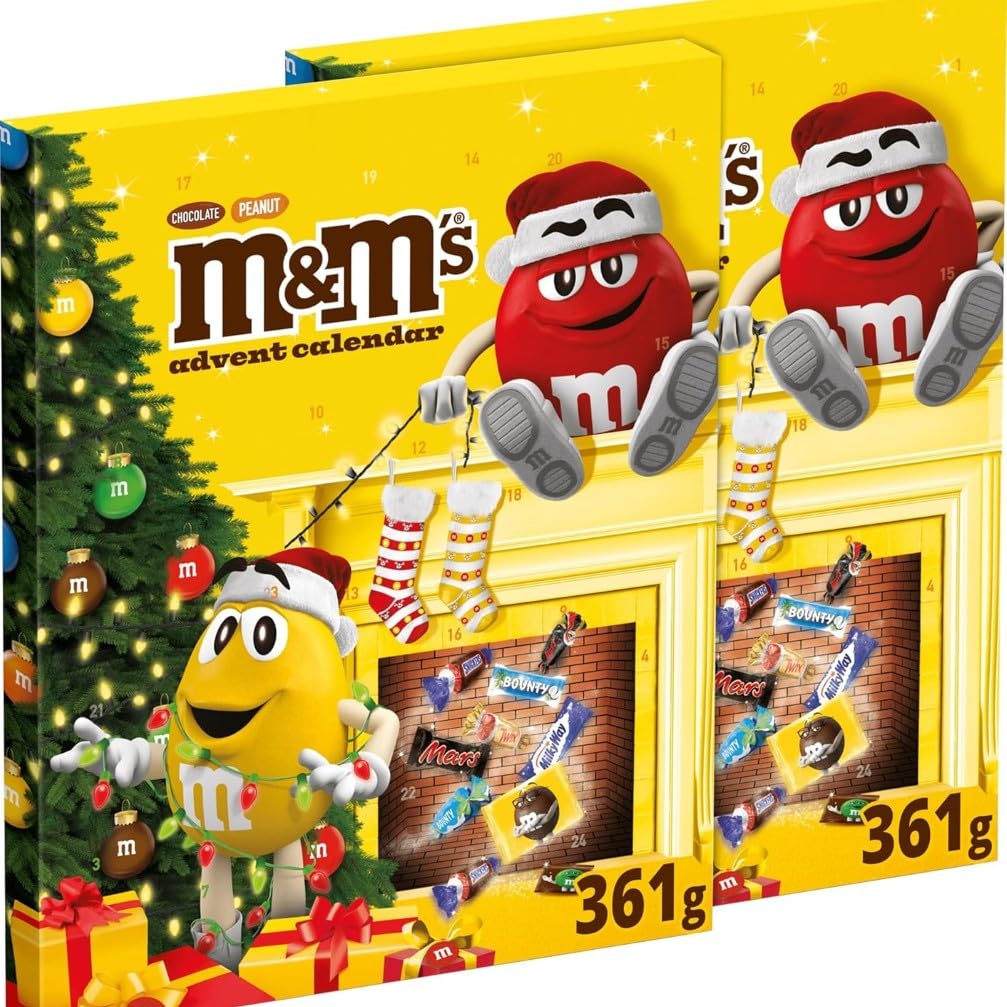 M&M’s & Friends M&M's 2 Confezioni di Calendario Avvento 2025 Assortimento Misto, - 722 gr, Regali Natalizi
