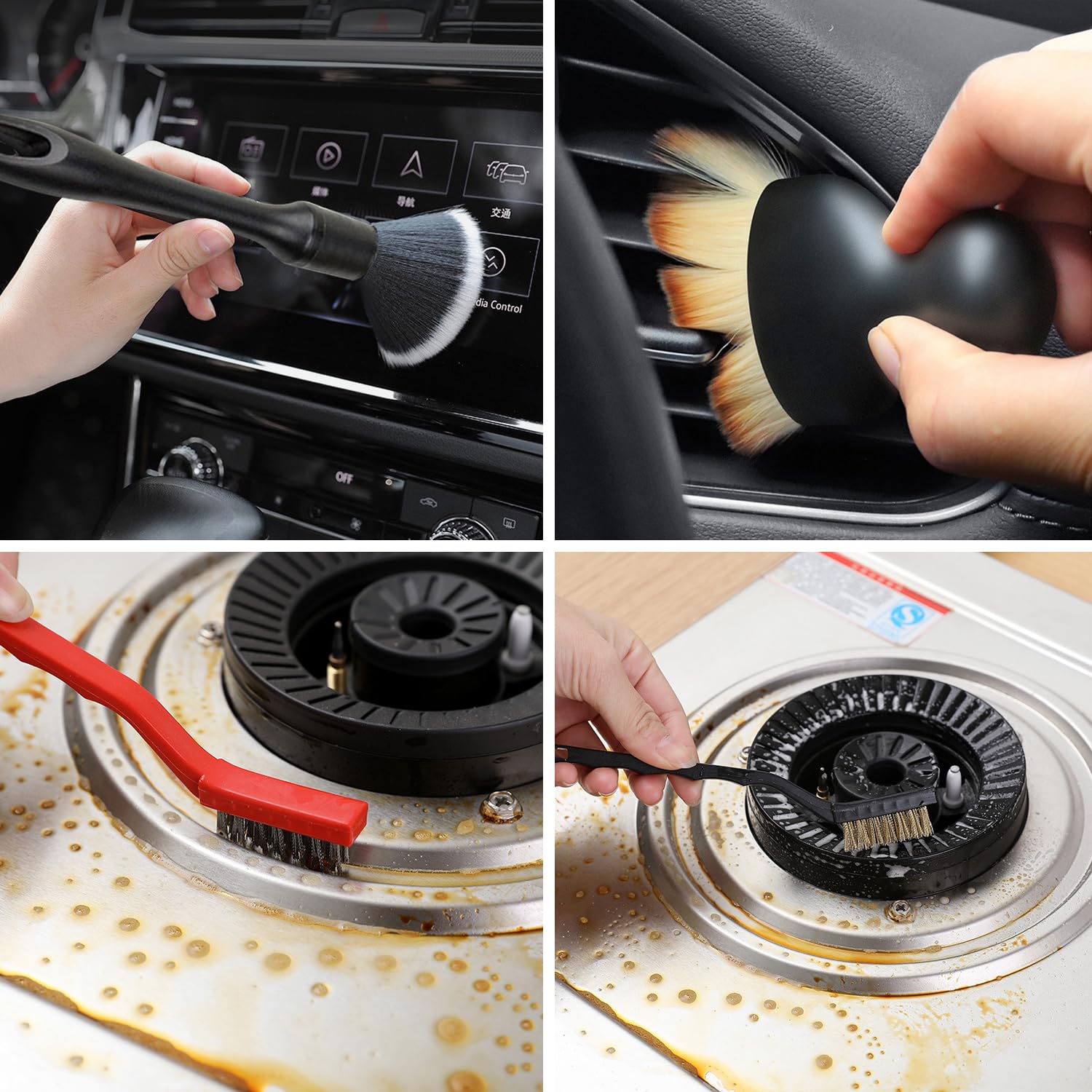 5-teiliges Auto Reinigungsbürsten Set - Mikrofaser Für Innereraum