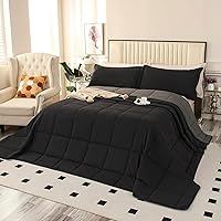 Vista 12 de Juego de edredón extragrande California King de 120 x 120 pulgadas, edredón extra grande tamaño King de 3 piezas, edredón ligero reversible