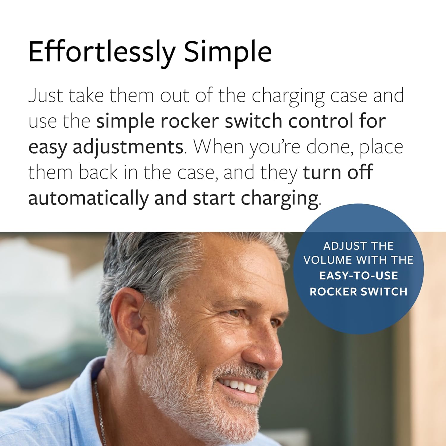 Nano Hearing Aids First Ear Plus BTE - Behind the Ear - For Adults & Seniors with Mild to Moderate Hearing Loss - Includes Rechargeable Battery, Portable Charging Case & Cable